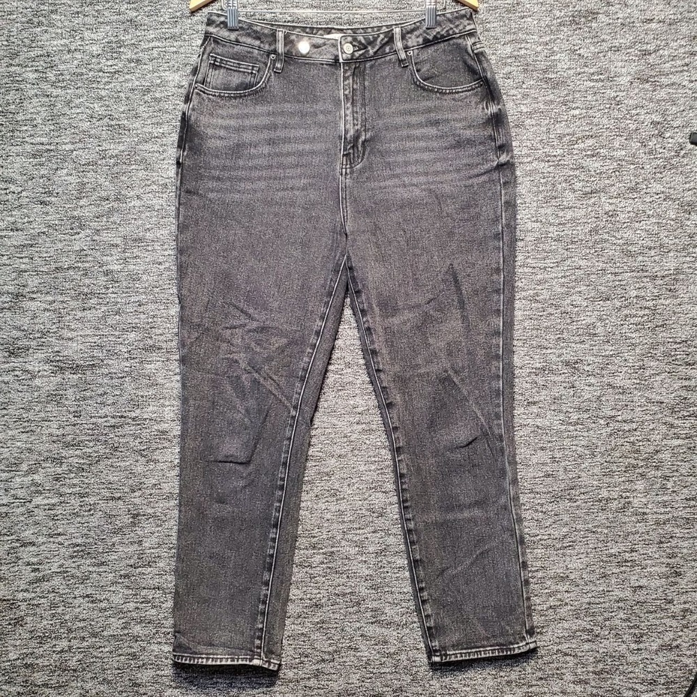 PacSun High Waisted Mom Jeans Womens Size 30 Washed Black Charcoal Denim Cotton